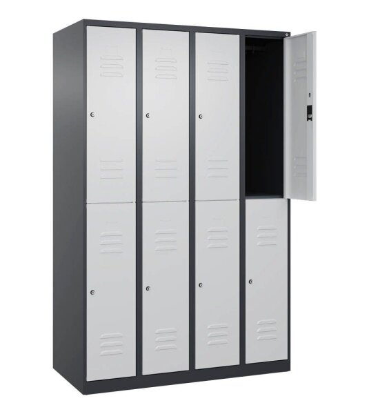 CP Spind Classic Plus anthrazitgrau, lichtgrau 080300-40 S10022, 8 Schließfächer 120,0 x 50,0 x 185,0 cm