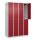 CP Spind Classic Plus lichtgrau, rubinrot 080300-40 S10021, 8 Schließfächer 120,0 x 50,0 x 185,0 cm