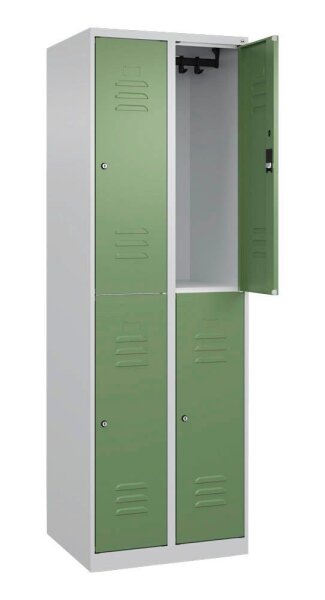 CP Spind Classic Plus lichtgrau, resedagrün 080300-20 S10042, 4 Schließfächer 60,0 x 50,0 x 185,0 cm