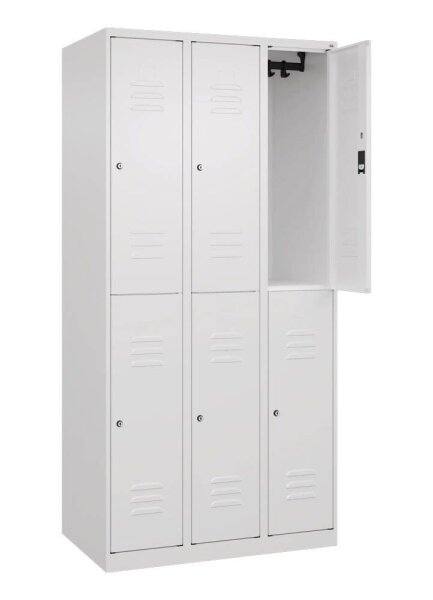 CP Spind Classic Plus verkehrsweiß 080300-30 S10040, 6 Schließfächer 90,0 x 50,0 x 185,0 cm