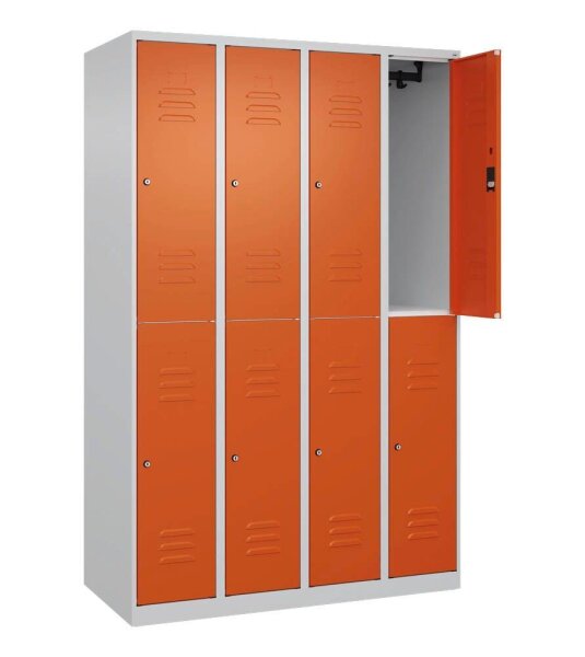 CP Spind Classic Plus reinorange, lichtgrau 080300-40 S10061, 8 Schließfächer 120,0 x 50,0 x 185,0 cm