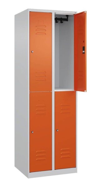 CP Spind Classic Plus reinorange, lichtgrau 080300-20 S10061, 4 Schließfächer 60,0 x 50,0 x 185,0 cm
