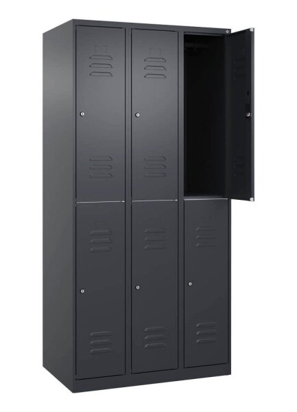 CP Spind Classic Plus anthrazitgrau 080300-30 S10050, 6 Schließfächer 90,0 x 50,0 x 185,0 cm