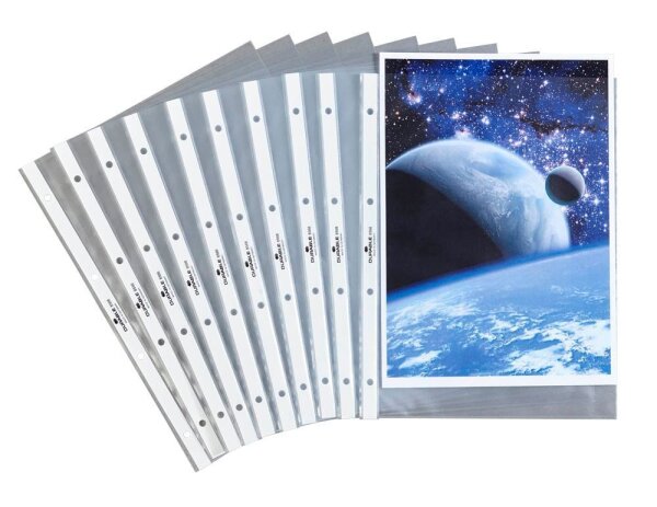 DURABLE Prospekthüllen DIN A4 quer transparent genarbt 0,12 mm, 10 St.