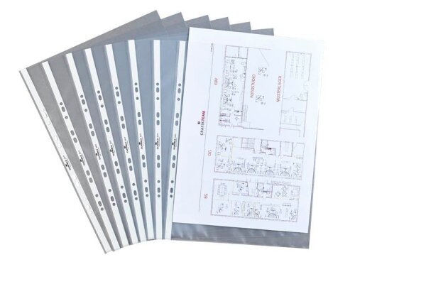 DURABLE Prospekthüllen DIN A3 quer transparent genarbt 0,12 mm, 10 St.