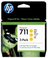 HP 711(CZ136A) gelb Druckerpatronen, 3er-Set