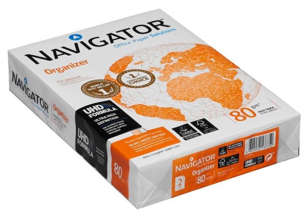 NAVIGATOR Kopierpapier Organizer DIN A4 80 g/qm 2-fach gelocht 500 Blatt