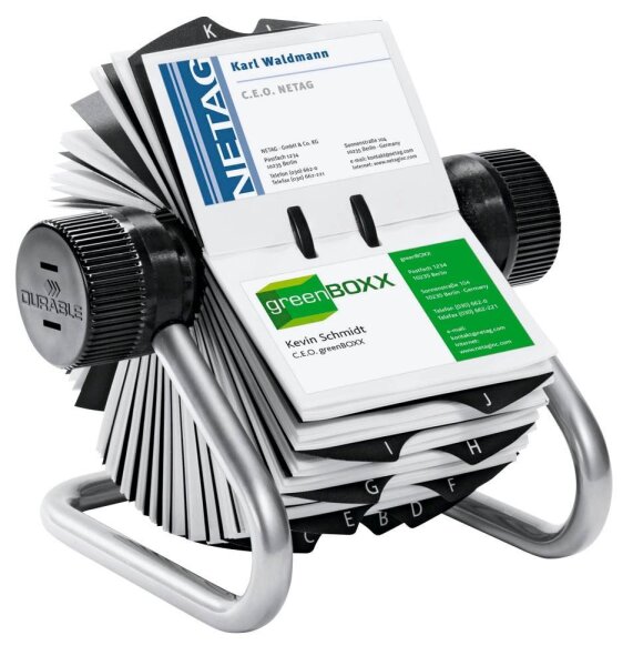 DURABLE Visitenkarten-Rollkartei Visifix silber, für 560 Visitenkarten