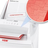 HSM SECURIO AF150 Aktenvernichter mit Partikelschnitt P-4, 4,5 x 30 mm, bis 150 Blatt, weiß
