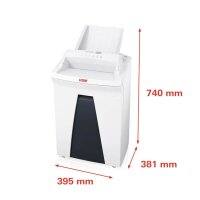 HSM SECURIO AF150 Aktenvernichter mit Partikelschnitt P-6, 0,78 x 11 mm, bis 150 Blatt, weiß