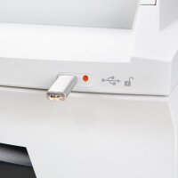 HSM SECURIO AF500 Aktenvernichter mit Partikelschnitt P-4, 4,5 x 30 mm, bis 500 Blatt, weiß