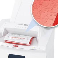 HSM SECURIO AF500 Aktenvernichter mit Partikelschnitt P-6, 0,78 x 11 mm, bis 500 Blatt, weiß