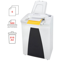 HSM SECURIO AF500 Aktenvernichter mit Partikelschnitt P-6, 0,78 x 11 mm, bis 500 Blatt, weiß