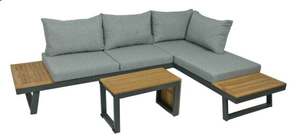 Garden Pleasure Loungegruppe FELICE grau, anthrazit Holz, Metall, 11-teilig