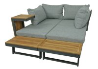 Garden Pleasure Loungegruppe FELICE grau, anthrazit Holz, Metall, 11-teilig