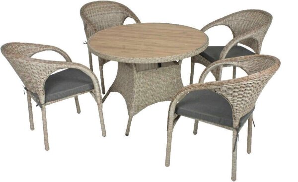 Garden Pleasure Sitzgruppe BASTIA, sand Kunststoff, Metall, 9-teilig