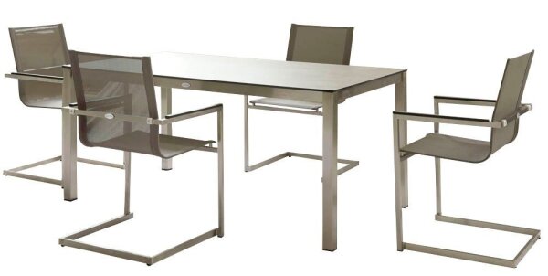 Garden Pleasure Sitzgruppe SIENNA, grau Kunststoff, Metall, 5-teilig  ( 305385-1 )