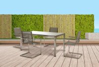 Garden Pleasure Sitzgruppe SIENNA, grau Kunststoff, Metall, 5-teilig  ( 305385-1 )