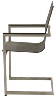 Garden Pleasure Gartenstühle mit Armlehnen SIENNA grau, Metall, 4 St.