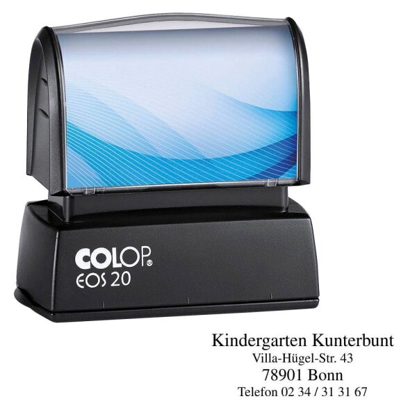 COLOP Textstempel, individualisierbar EOS 20 selbstfärbend blau, schwarz, rot ohne Logo, 1 St.
