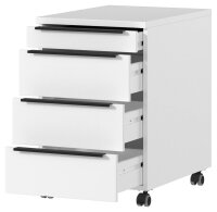 GERMANIA 4377 Rollcontainer weiß 4 Auszüge 42,0 x 60,0 x 63,0 cm