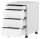 GERMANIA 4377 Rollcontainer weiß 4 Auszüge 42,0 x 60,0 x 63,0 cm