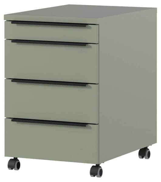GERMANIA 4377 Rollcontainer taupegrün 4 Auszüge 42,0 x 60,0 x 63,0 cm