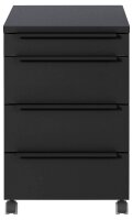 GERMANIA 4377 Rollcontainer schwarz 4 Auszüge 42,0 x 60,0 x 63,0 cm
