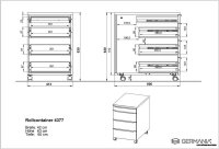GERMANIA 4377 Rollcontainer schwarz 4 Auszüge 42,0 x 60,0 x 63,0 cm