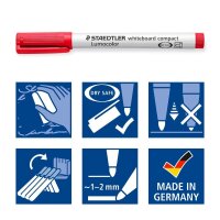 STAEDTLER compact Whiteboard-Marker farbsortiert 1,0 - 2,0 mm, 4 St.