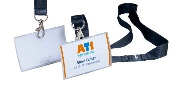 DURABLE Click Fold Namensschilder mit Textilband 9,0 x 5,4 cm, 10 St.