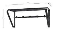 HAKU Möbel Wandgarderobe 19557 schwarz Metall 5 Haken 45,0 x 20,0 cm, 1 St.