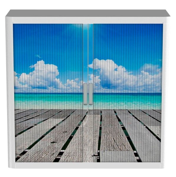 PAPERFLOW easyOffice Rollladenschrank Urlaub ohne Fachböden 110,0 x 41,5 x 104,0 cm