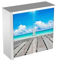 PAPERFLOW easyOffice Rollladenschrank Urlaub ohne Fachböden 110,0 x 41,5 x 104,0 cm