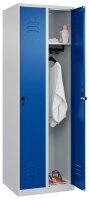CP Spind Classic Plus lichtgrau, enzianblau 080000-20 S10004, 2 Schließfächer 60,0 x 50,0 x 185,0 cm