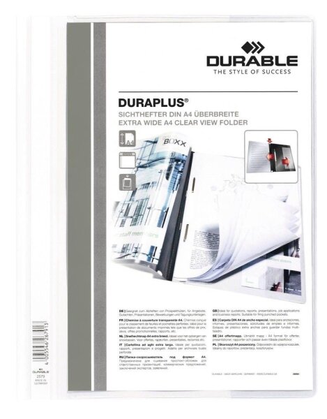 DURABLE Präsentationshefter DURAPLUS Kunststoff weiß DIN A4 überbreit, 25 St.