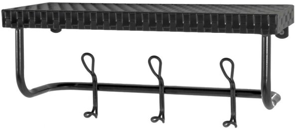 HAKU Möbel Wandgarderobe 21527 schwarz Metall 6 Haken 42,0 x 19,0 cm, 1 St.