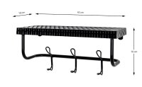 HAKU Möbel Wandgarderobe 21527 schwarz Metall 6...