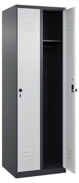 CP Spind Classic Plus anthrazitgrau, lichtgrau 080000-20 S10011, 2 Schließfächer 60,0 x 50,0 x 185,0 cm
