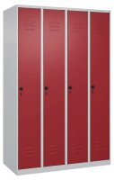CP Spind Classic Plus lichtgrau, rubinrot 080000-40 S10001, 4 Schließfächer 120,0 x 50,0 x 185,0 cm