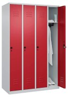 CP Spind Classic Plus lichtgrau, rubinrot 080000-40 S10001, 4 Schließfächer 120,0 x 50,0 x 185,0 cm