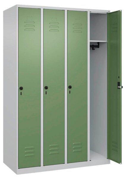 CP Spind Classic Plus lichtgrau, resedagrün 080000-40 S10006, 4 Schließfächer 120,0 x 50,0 x 185,0 cm