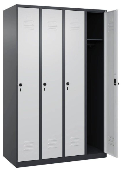 CP Spind Classic Plus anthrazitgrau, lichtgrau 080000-40 S10011, 4 Schließfächer 120,0 x 50,0 x 185,0 cm