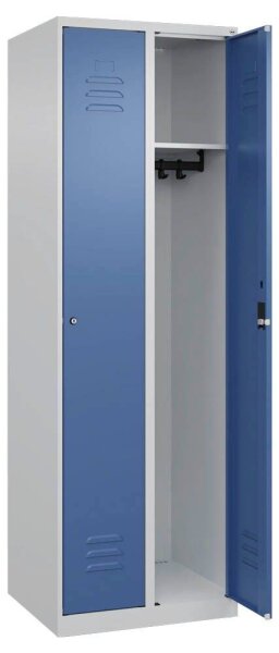 CP Spind Classic Plus lichtgrau, fernblau 080000-20 S10018, 2 Schließfächer 60,0 x 50,0 x 185,0 cm