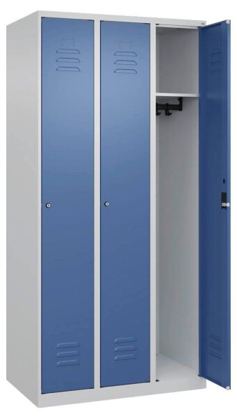 CP Spind Classic Plus lichtgrau, fernblau 080000-30 S10021, 3 Schließfächer 90,0 x 50,0 x 185,0 cm