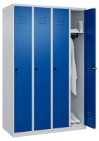 CP Spind Classic Plus lichtgrau, enzianblau 080000-40 S10003, 4 Schließfächer 120,0 x 50,0 x 185,0 cm