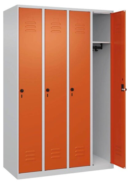 CP Spind Classic Plus reinorange, lichtgrau 080000-40 S10000, 4 Schließfächer 120,0 x 50,0 x 185,0 cm
