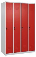 CP Spind Classic Plus lichtgrau, verkehrsrot 080000-40 S10002, 4 Schließfächer 120,0 x 50,0 x 185,0 cm