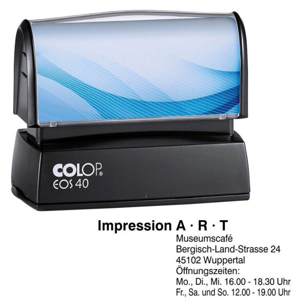 COLOP Textstempel, individualisierbar EOS 40 selbstfärbend blau, schwarz, rot ohne Logo, 1 St.