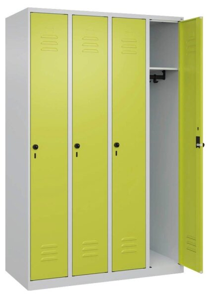 CP Spind Classic Plus clowngrün, lichtgrau 080000-40 S10009, 4 Schließfächer 120,0 x 50,0 x 185,0 cm